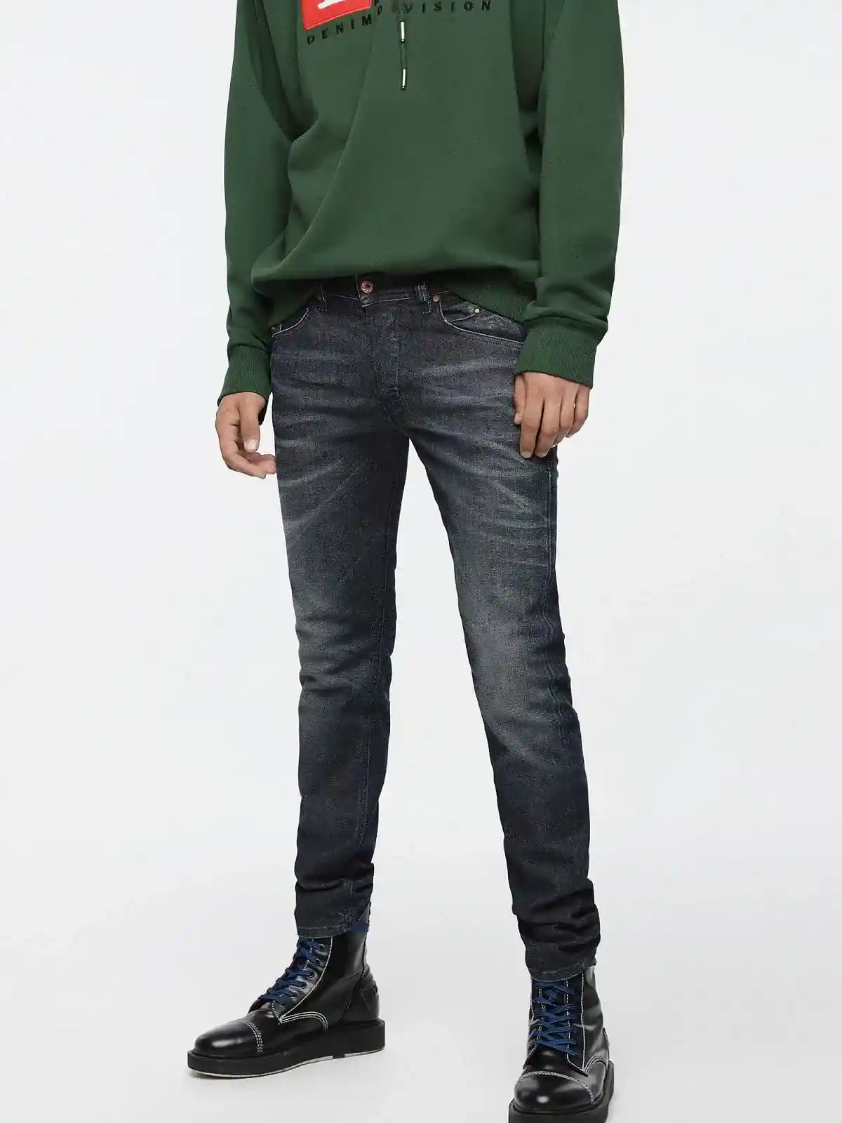 Blue Tapered Fit Jeans-Belther