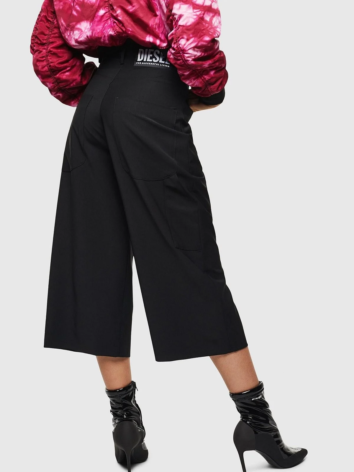 Beige High-waist culottes in cool wool