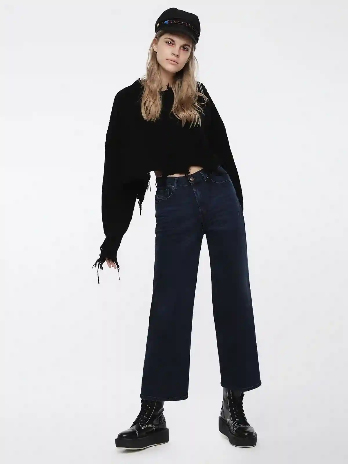 Blue Wide Fit Jeans-Widee