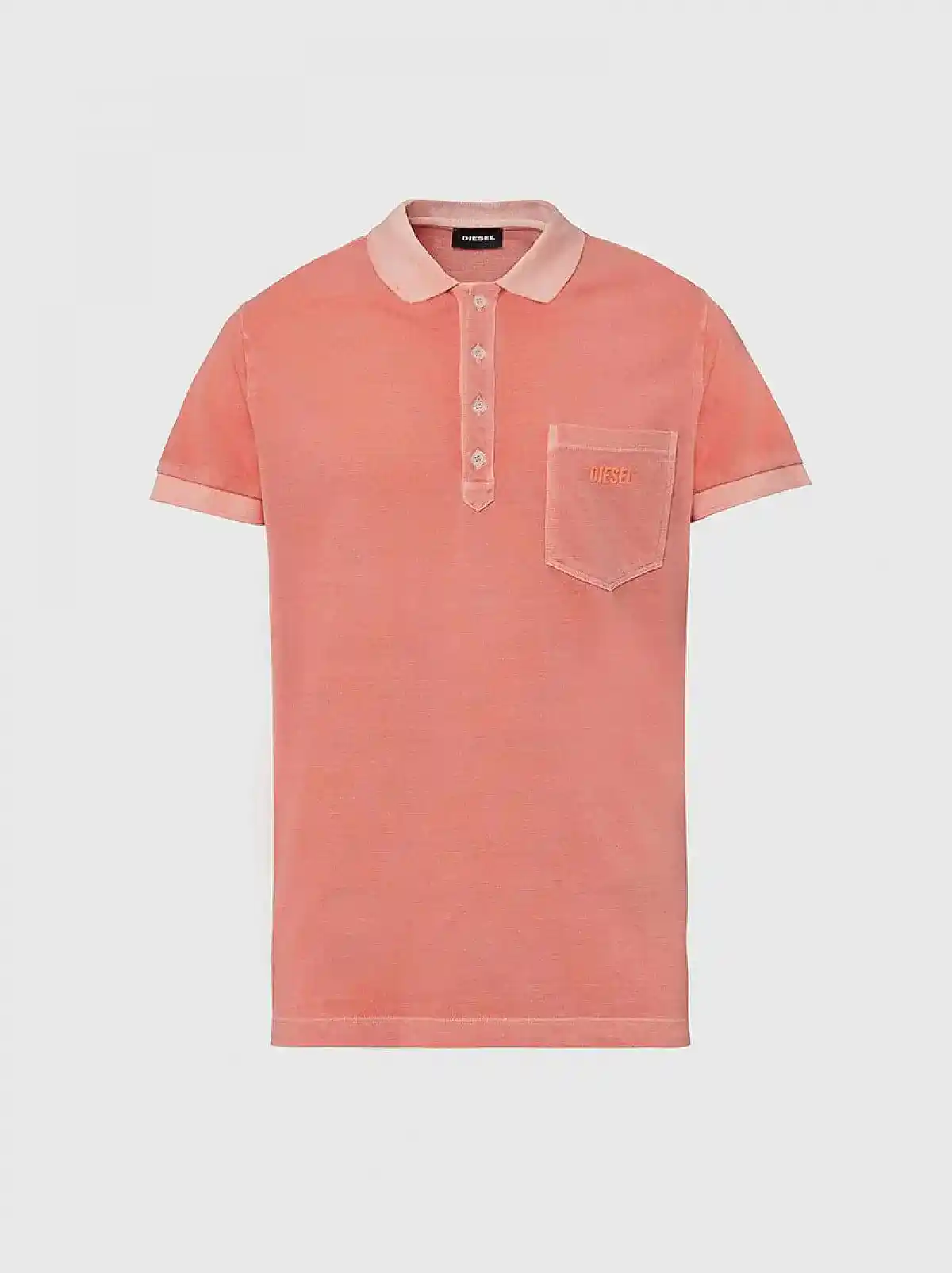 Pink Acid-wash polo shirt