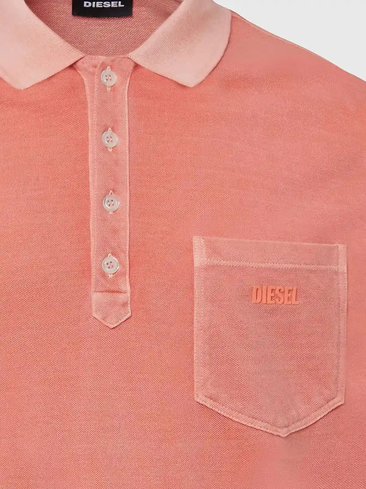 Pink Acid-wash polo shirt