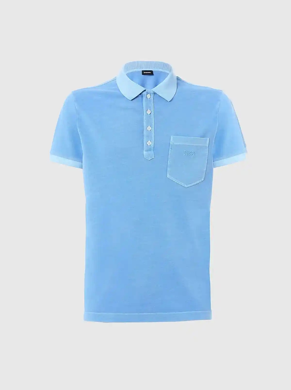 Blue Acid-wash polo shirt