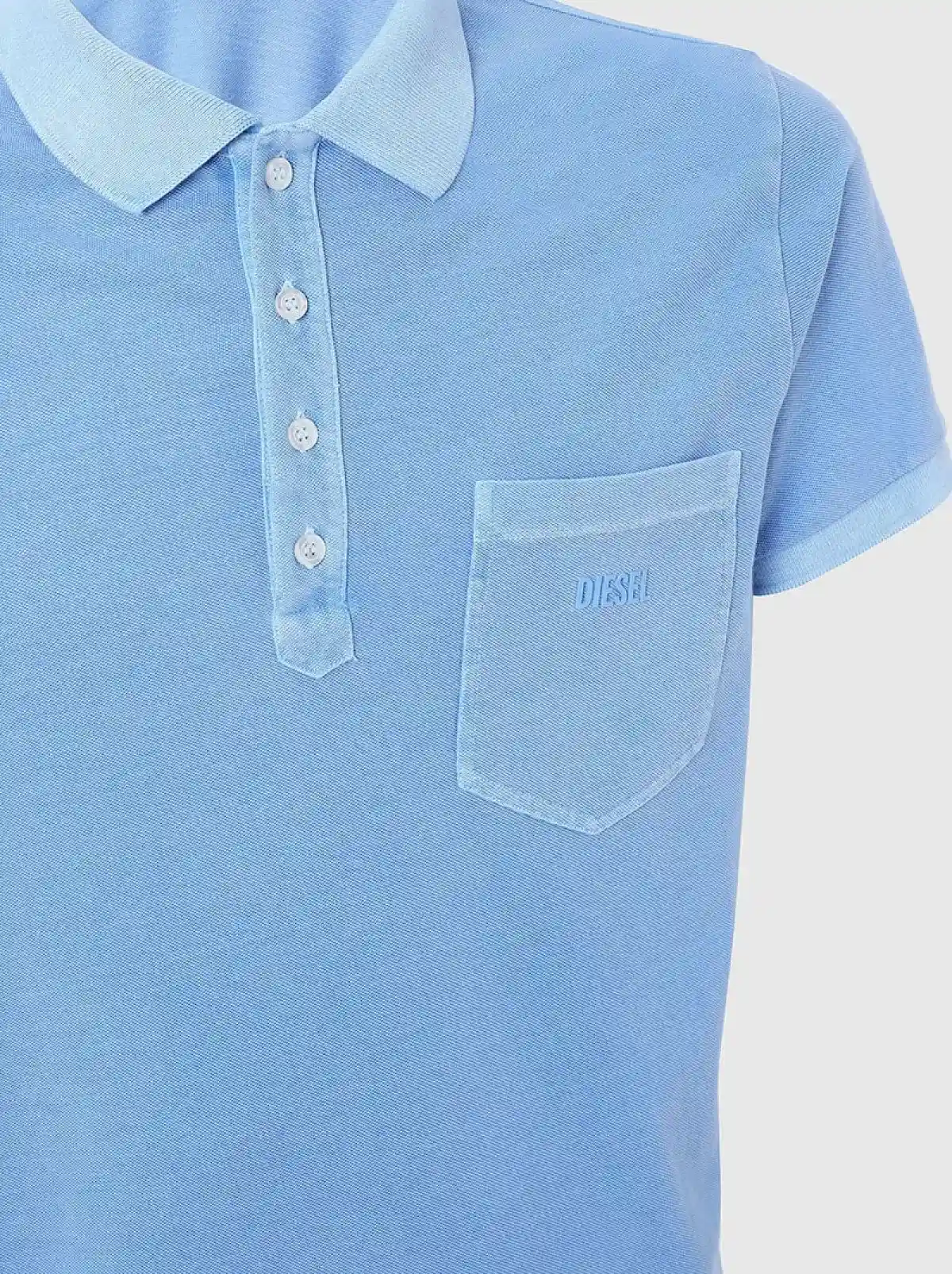 Blue Acid-wash polo shirt