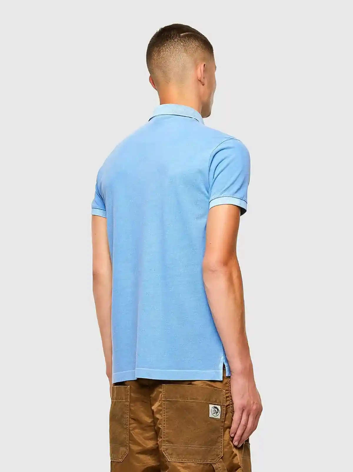 Blue Acid-wash polo shirt