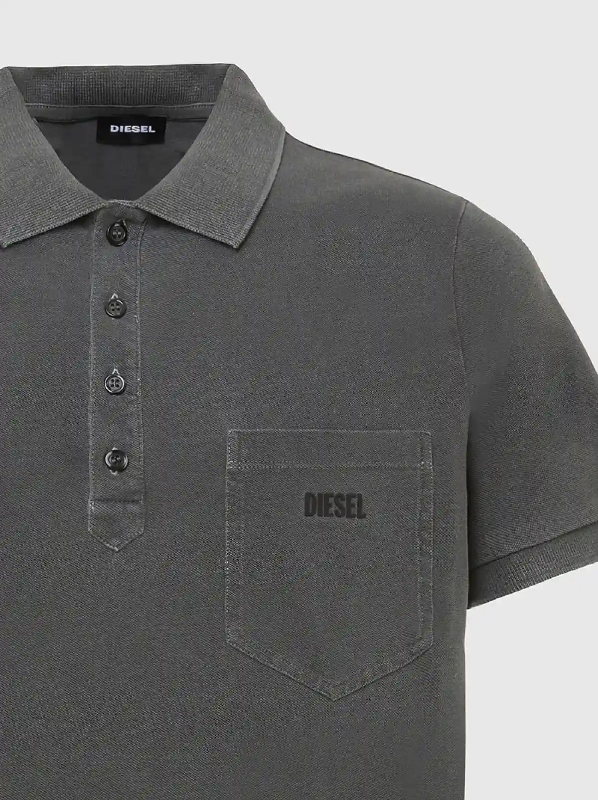 Black Acid-wash polo shirt