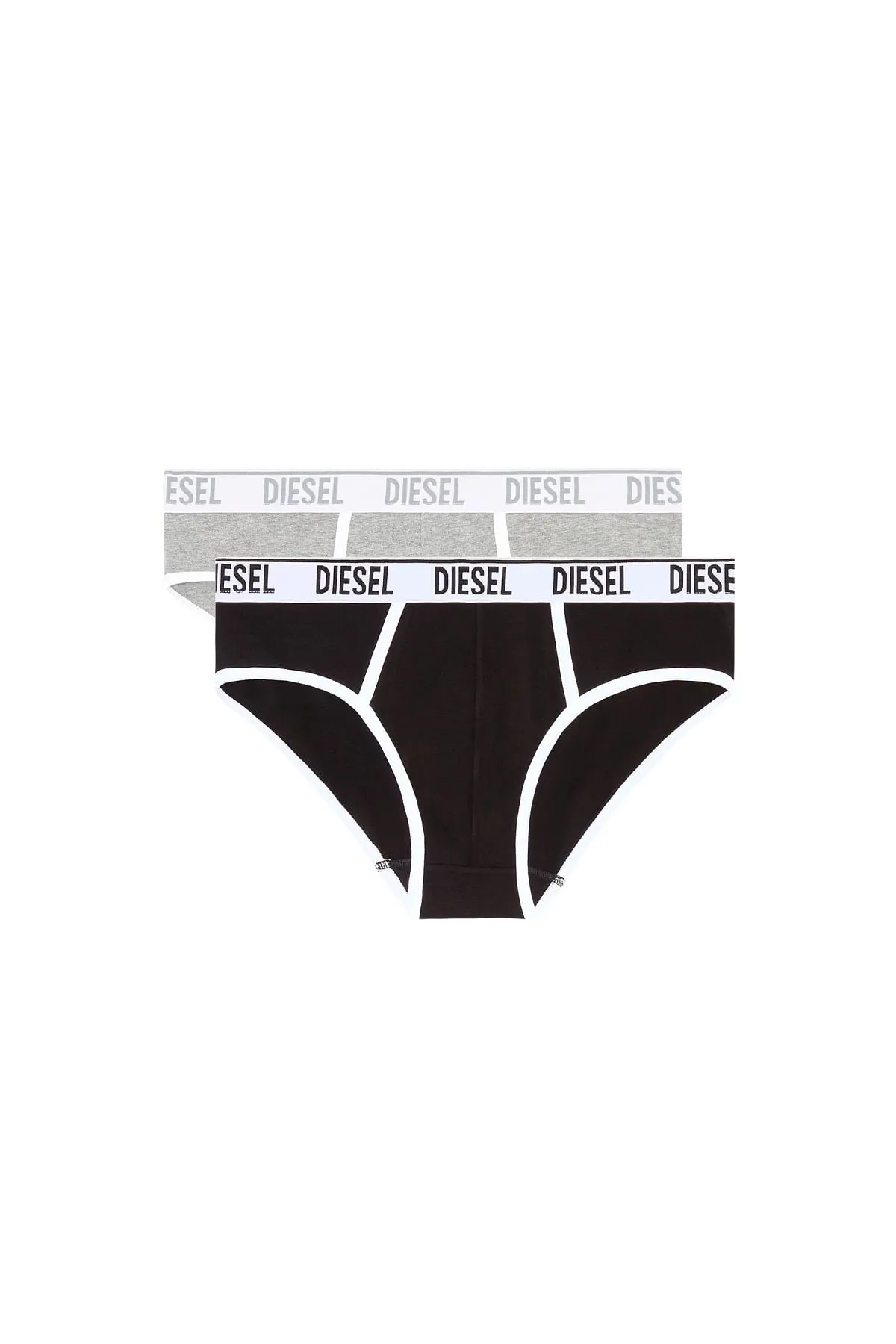 Black and Grey Two-pack of briefs with contrast binding