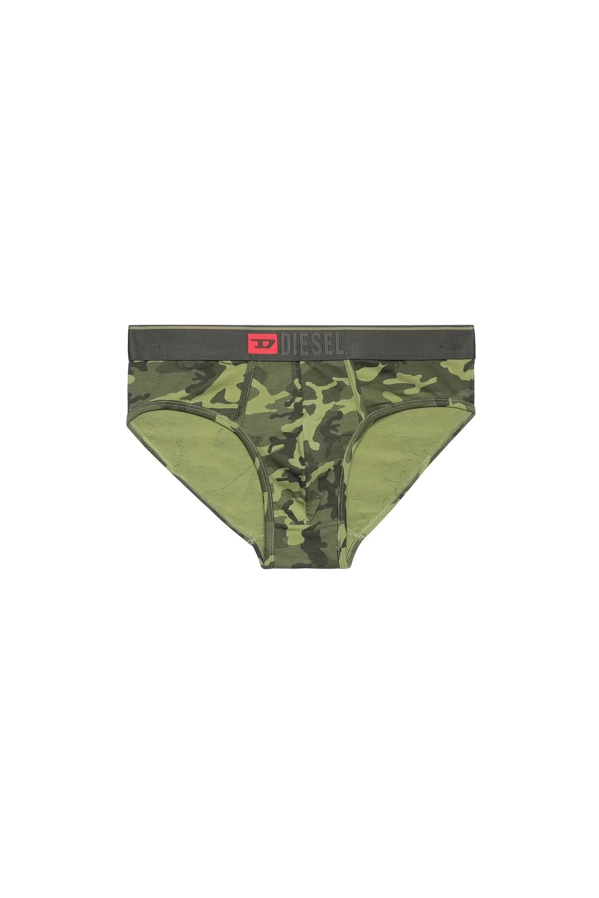 Green and Black Two-pack of briefs with camo print