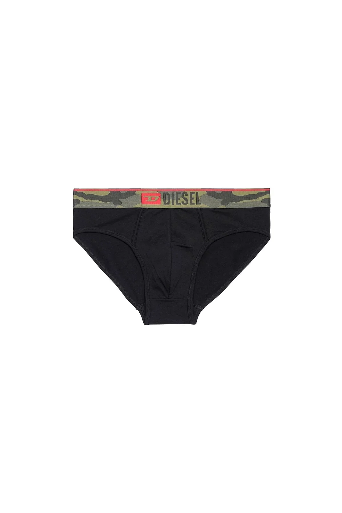 Green and Black Two-pack of briefs with camo print