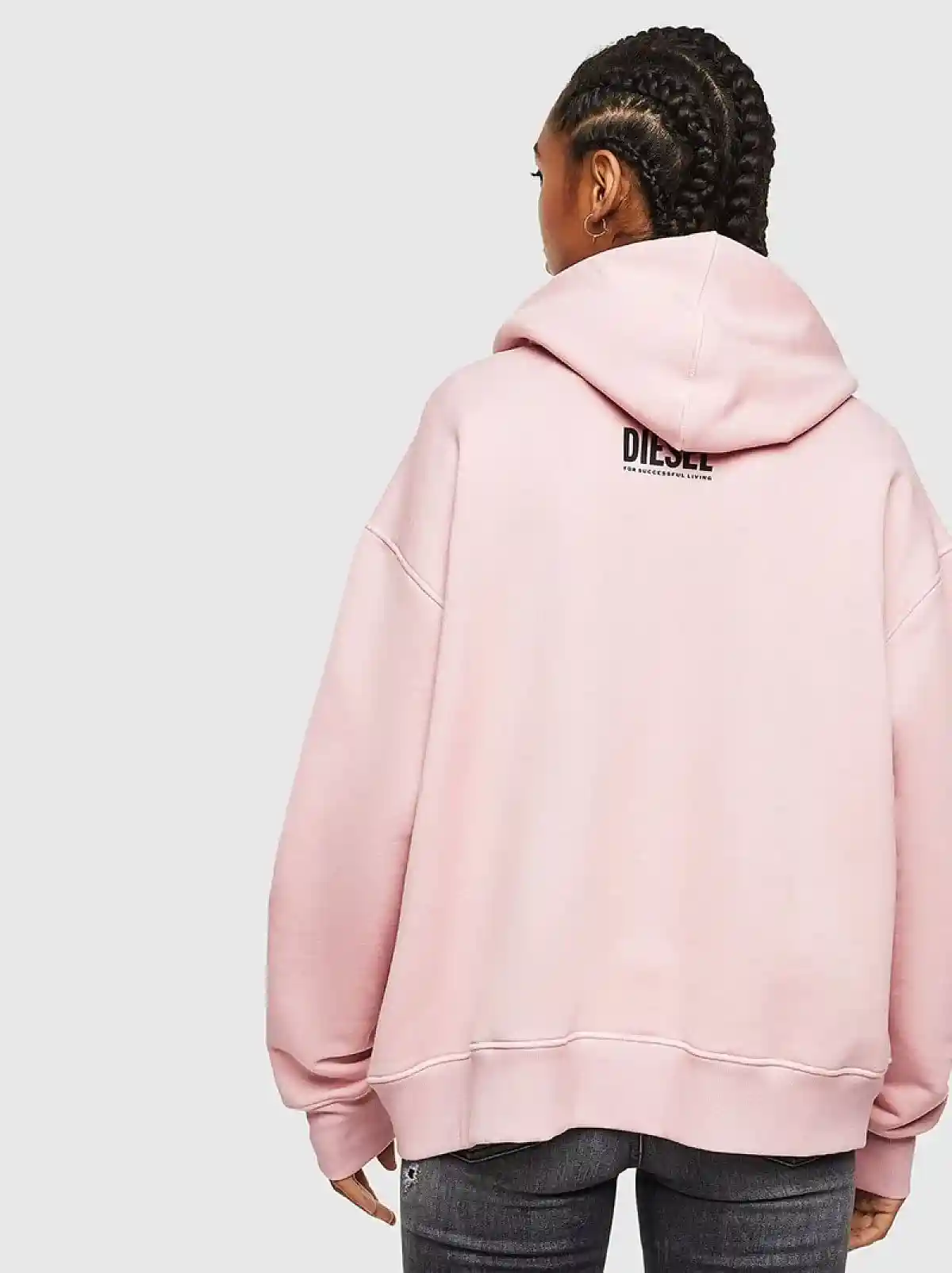 Pink Zip-detail hoodie with skull print