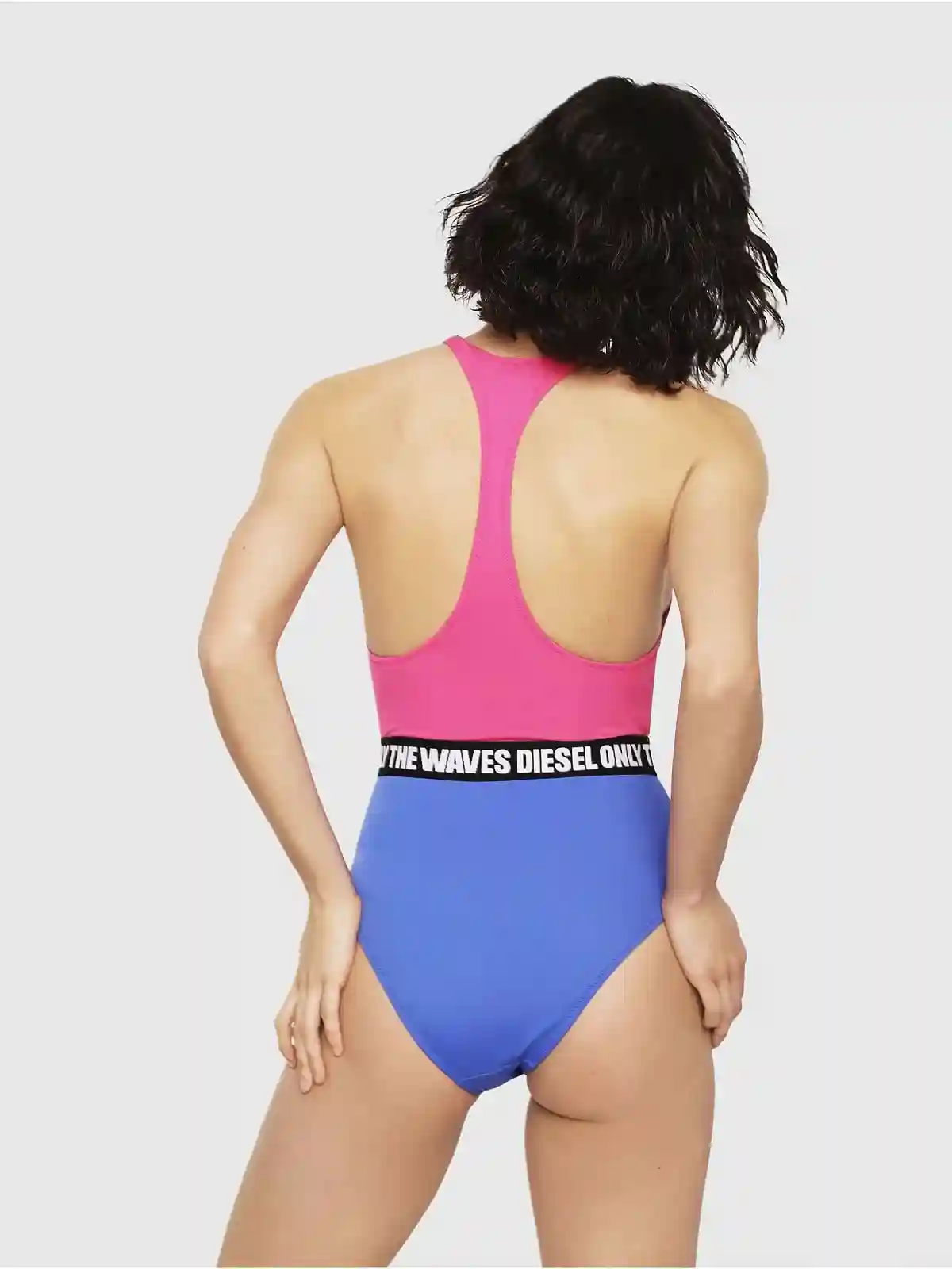 Black One-piece swimsuit with racer back