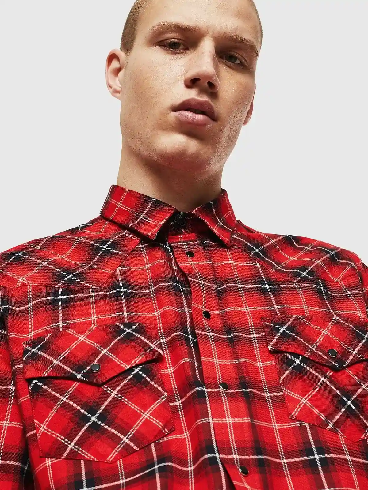 Blue Western shirt in check flannel