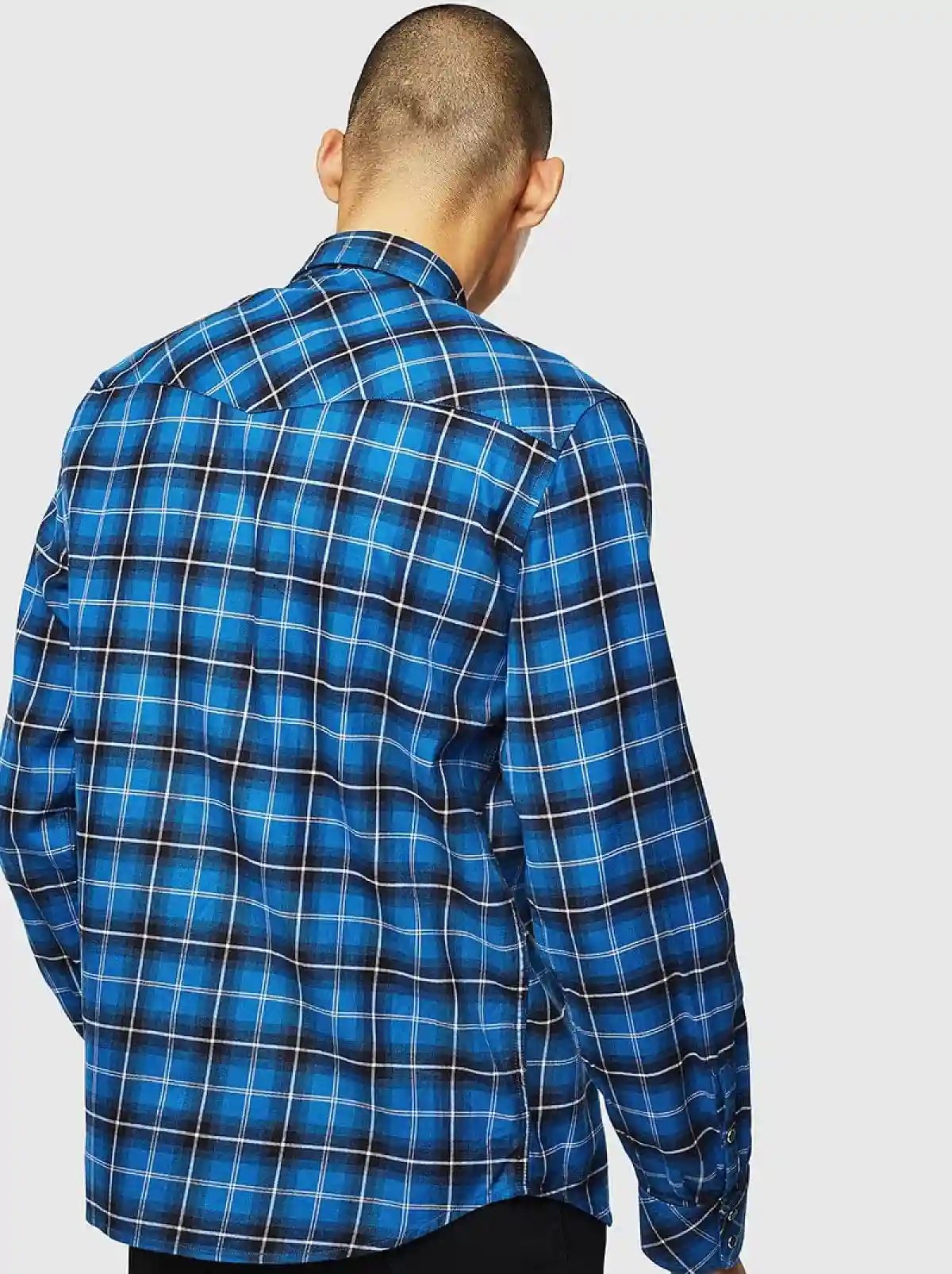 Blue Western shirt in check flannel