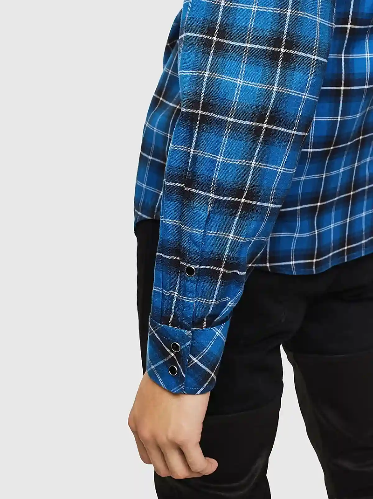 Blue Western shirt in check flannel