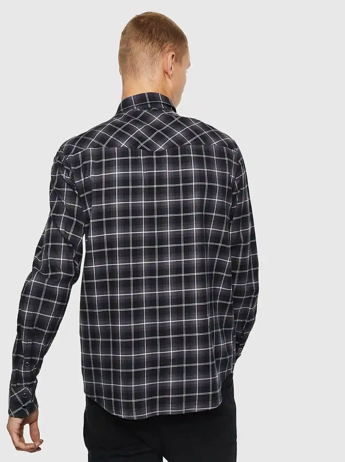 Grey Western shirt in check flannel