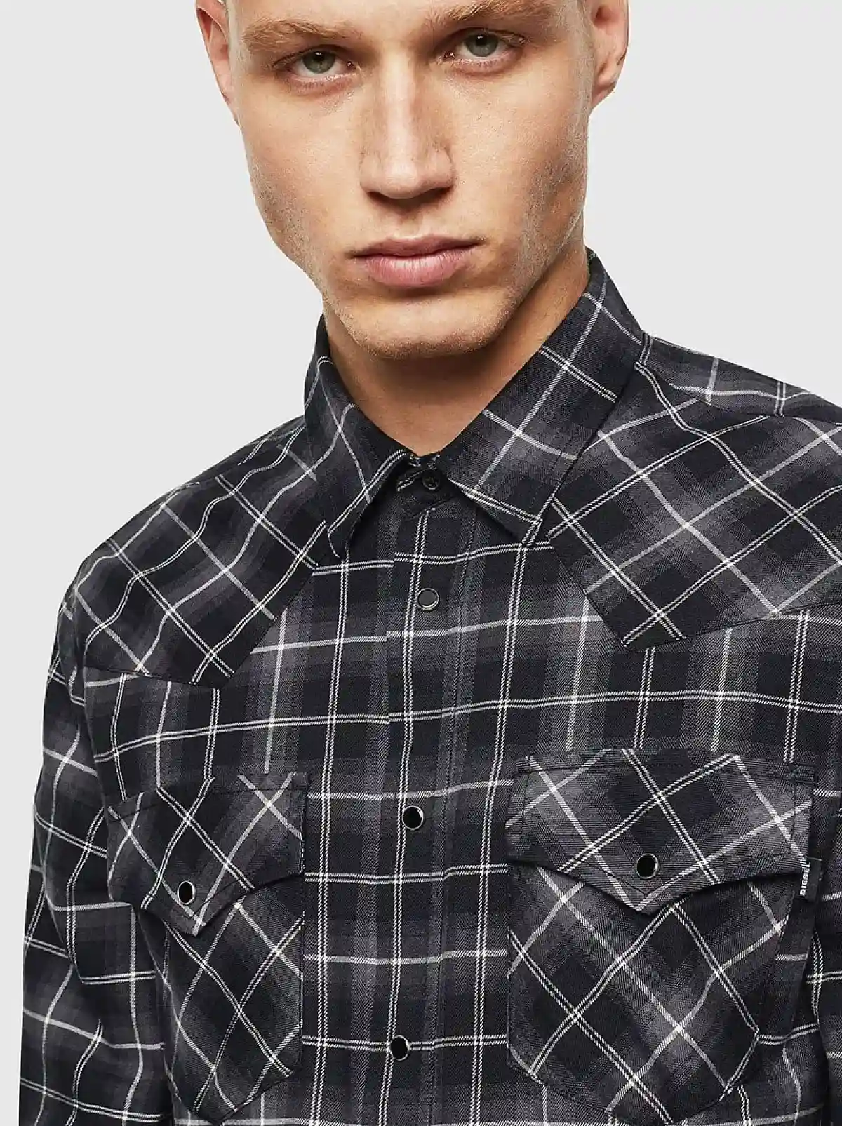Grey Western shirt in check flannel