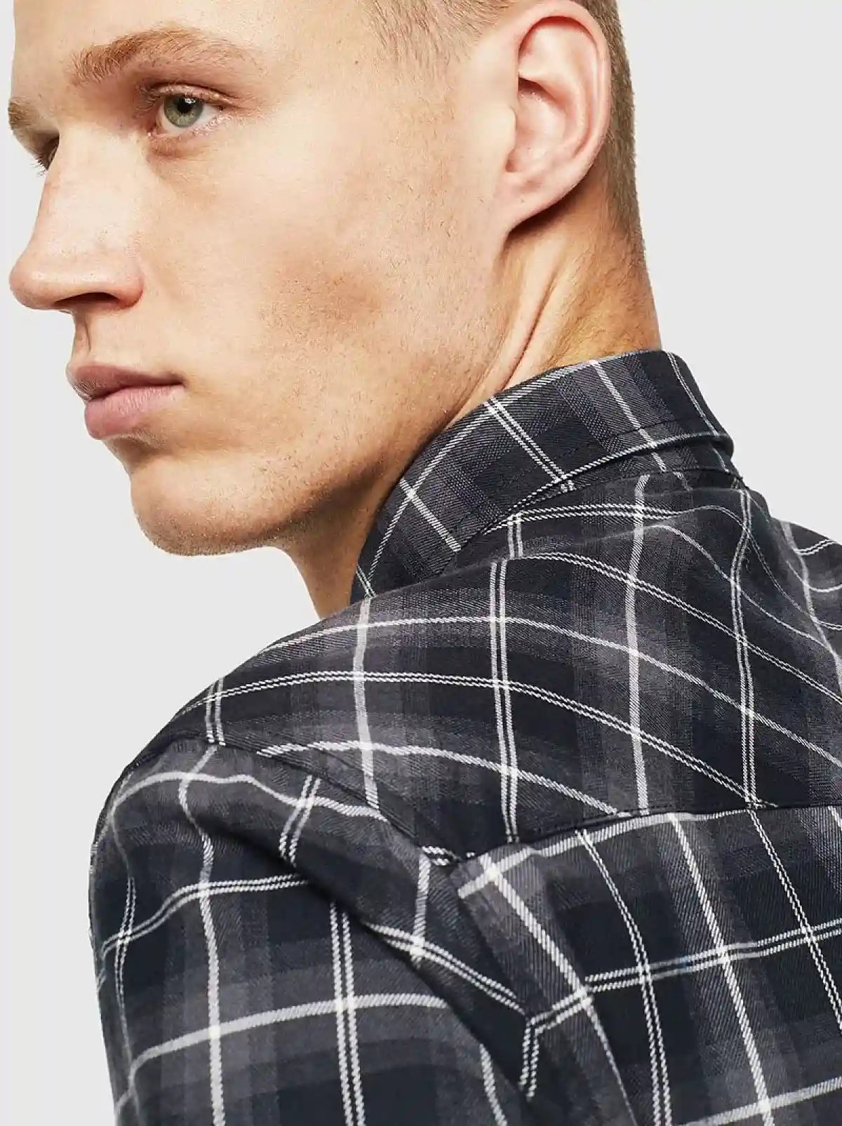 Grey Western shirt in check flannel
