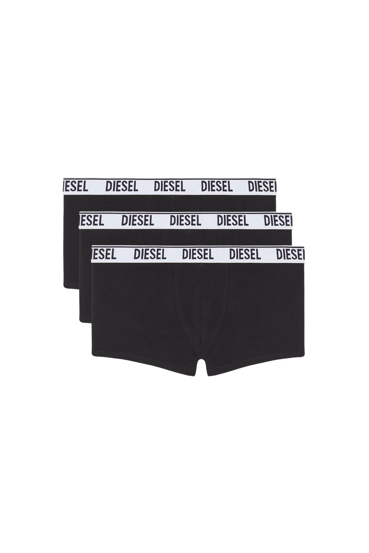 Black Three-pack boxer briefs with logo waist