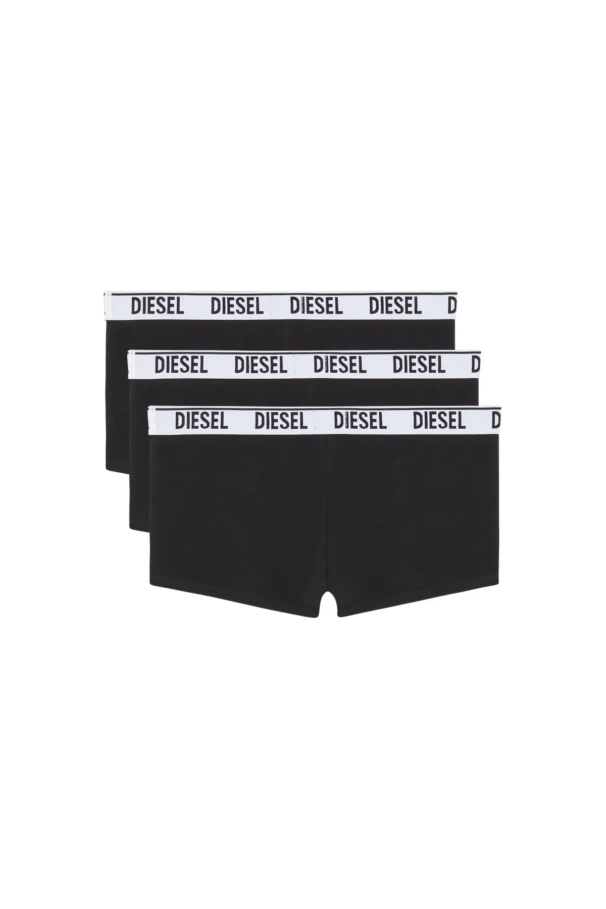 Black Three-pack boxer briefs with logo waist