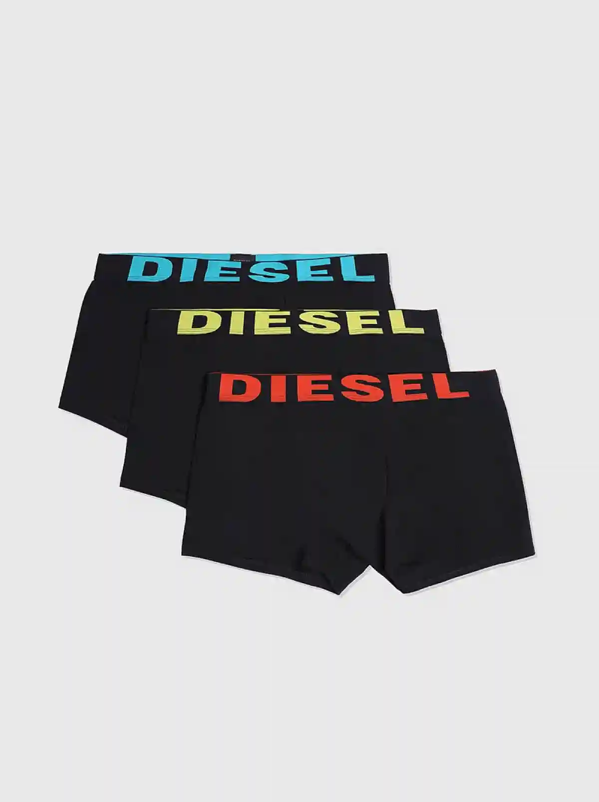 Black 3 pack trunks with coloured waistband