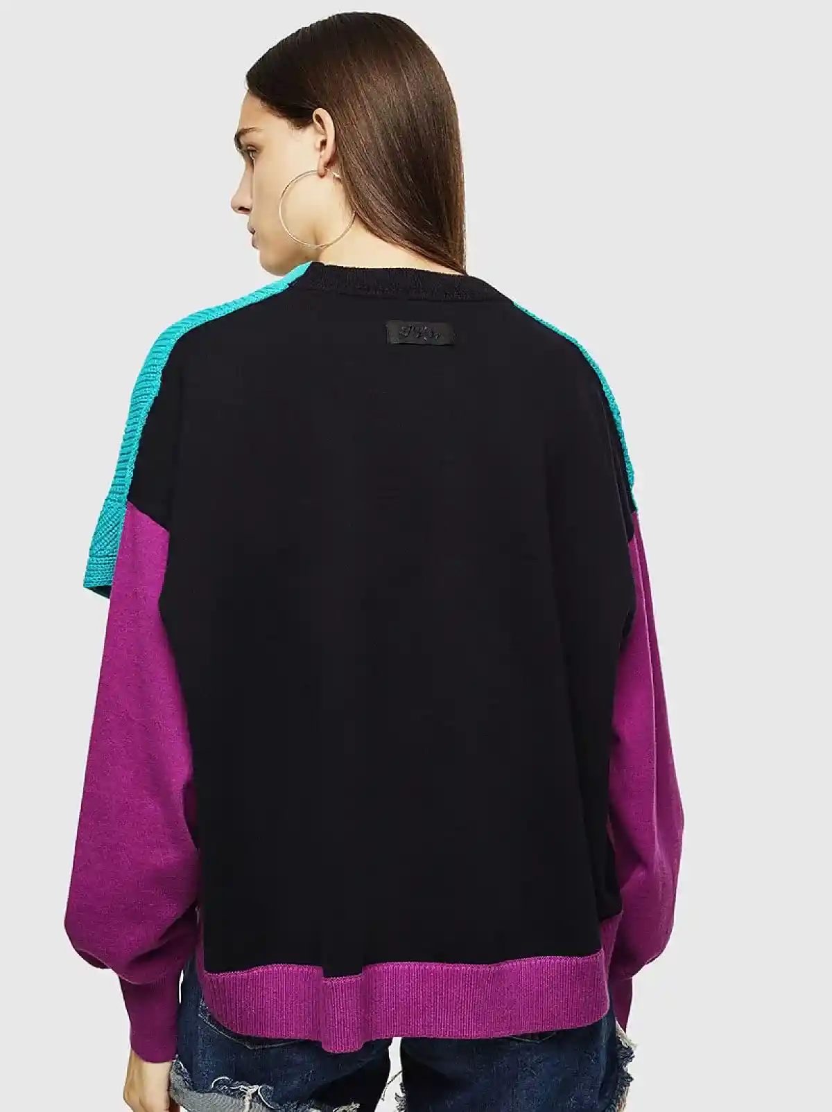 Multicolor Boxy pullover with layered effect