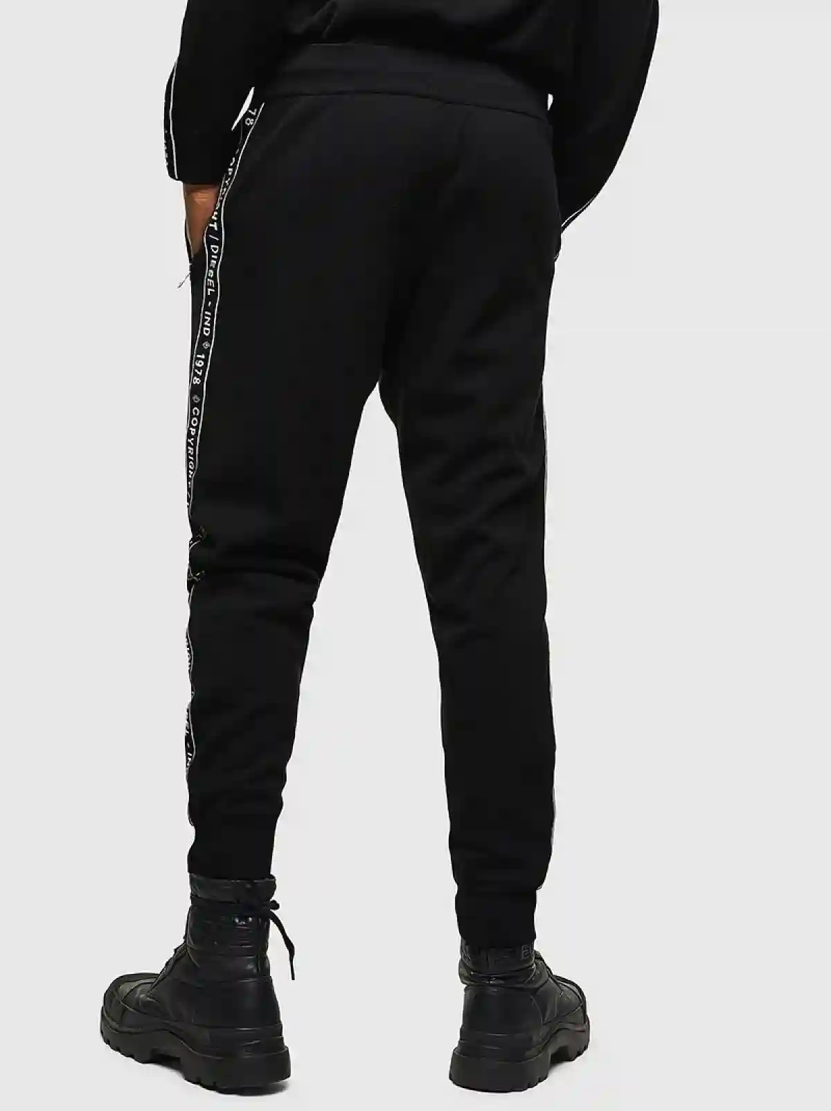 Black Vanisé-knit sweatpants with logo bands