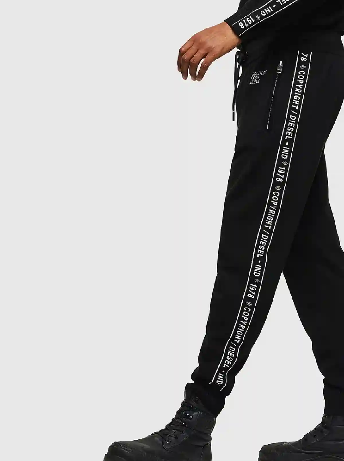 Black Vanisé-knit sweatpants with logo bands