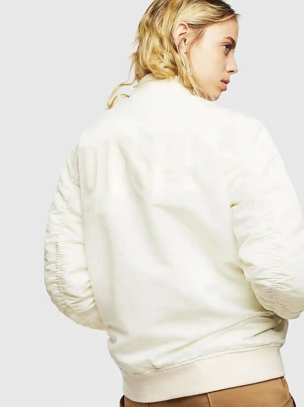 White Reversible padded bomber jacket