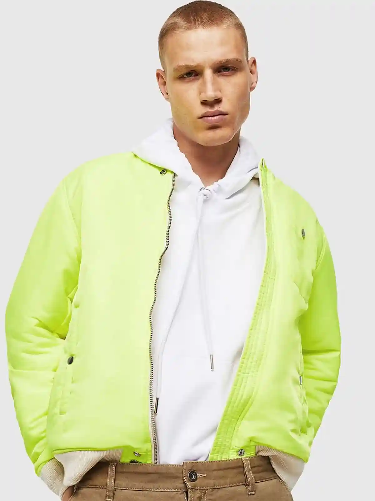 White Reversible padded bomber jacket