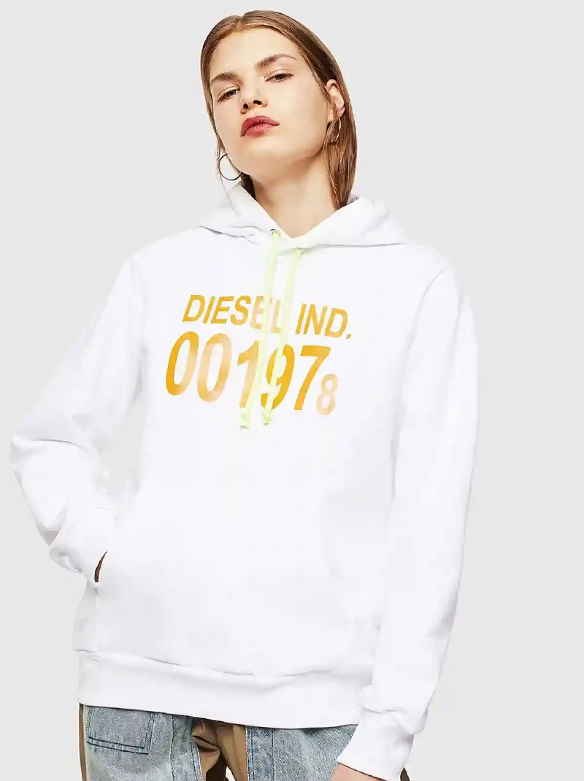 White Logo hoodie in cotton