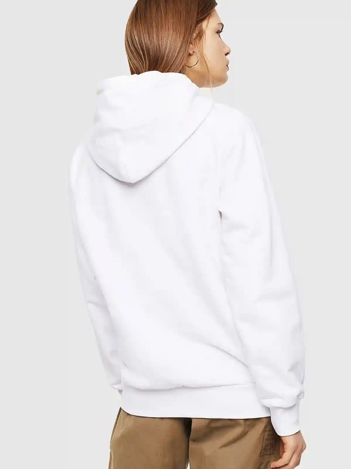 White Logo hoodie in cotton