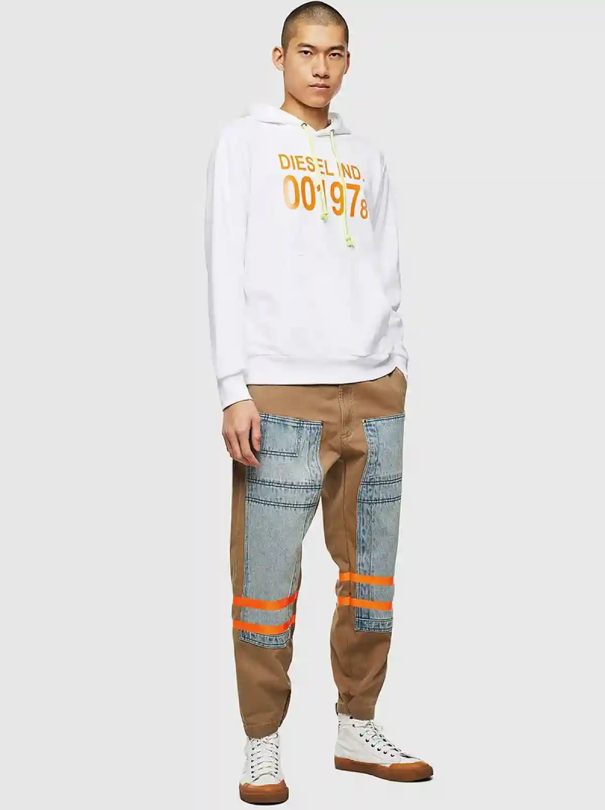 White Logo hoodie in cotton