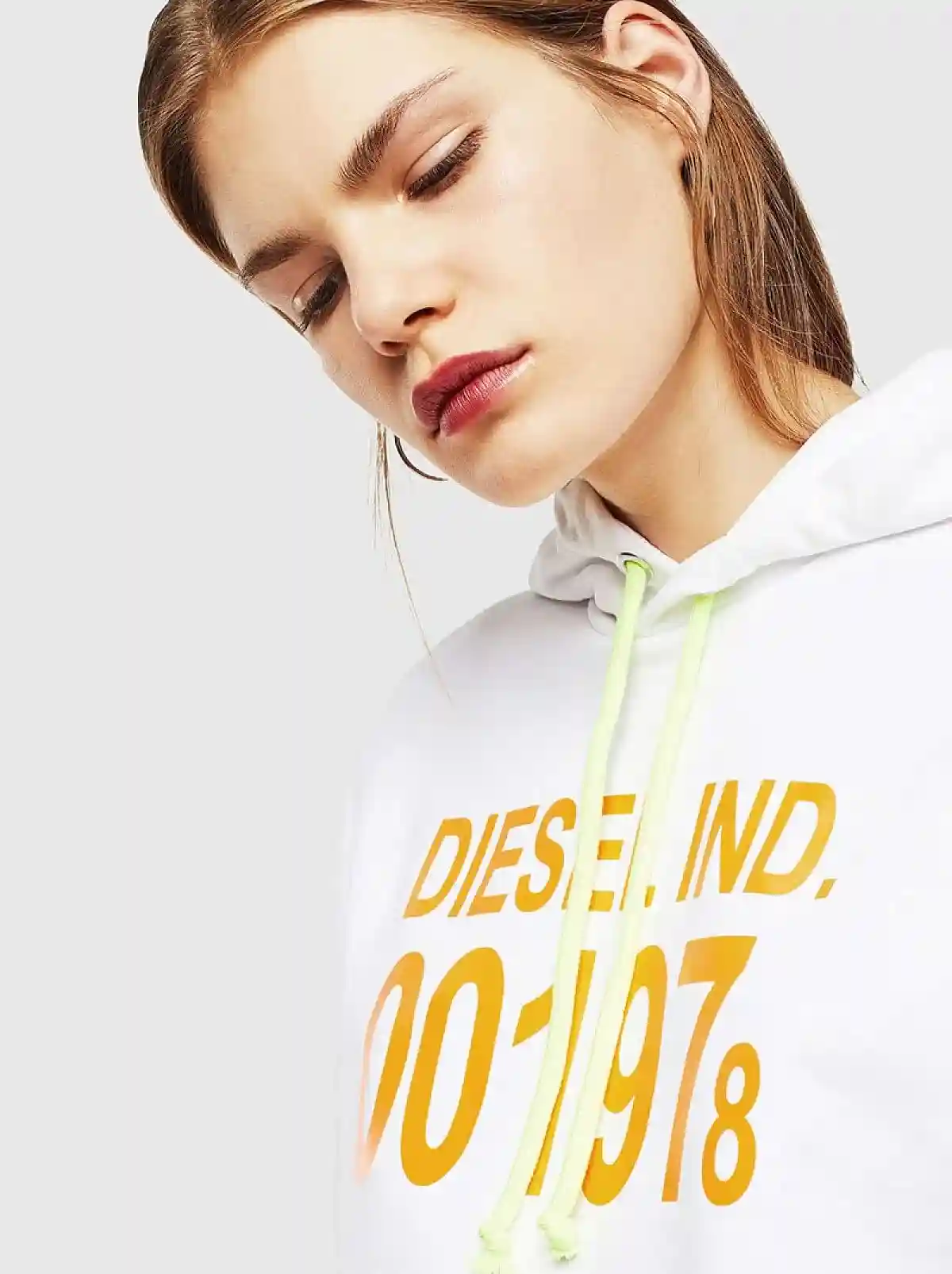 White Logo hoodie in cotton