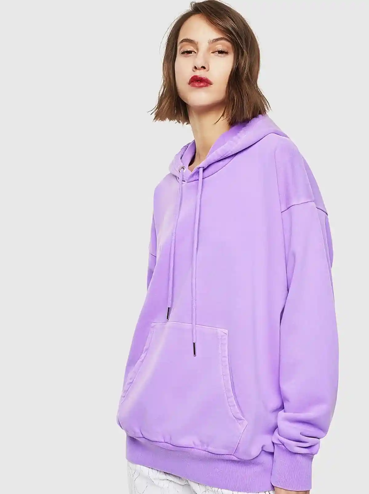 Purple Neon hoodie in with logo embroidery
