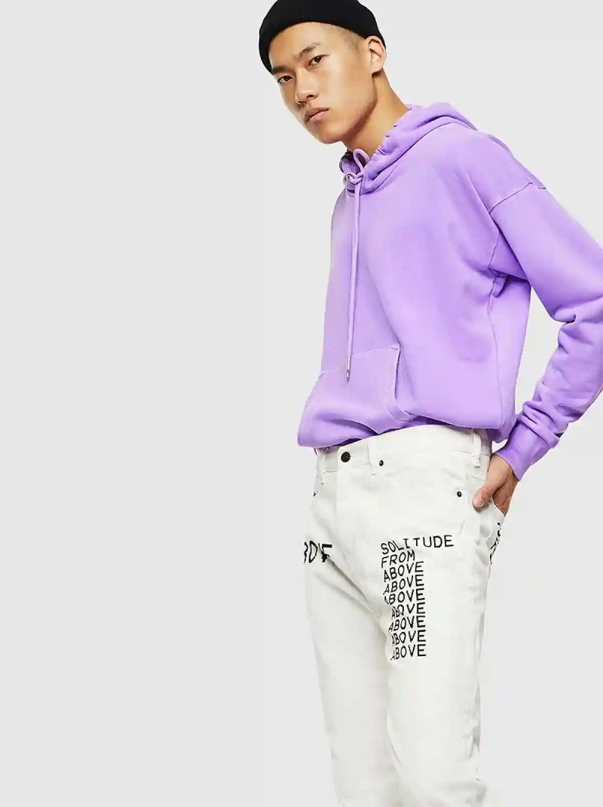 Purple Neon hoodie in with logo embroidery