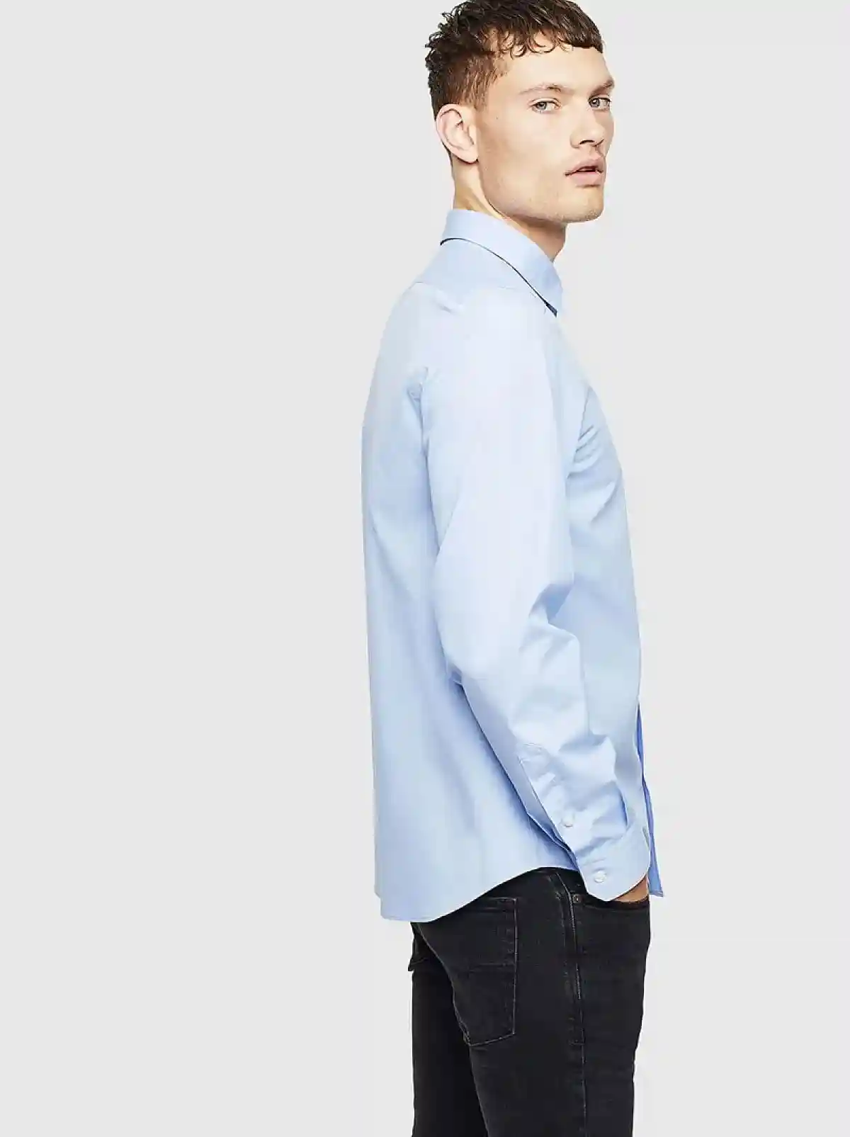 Blue Poplin shirt with Mohawk patch