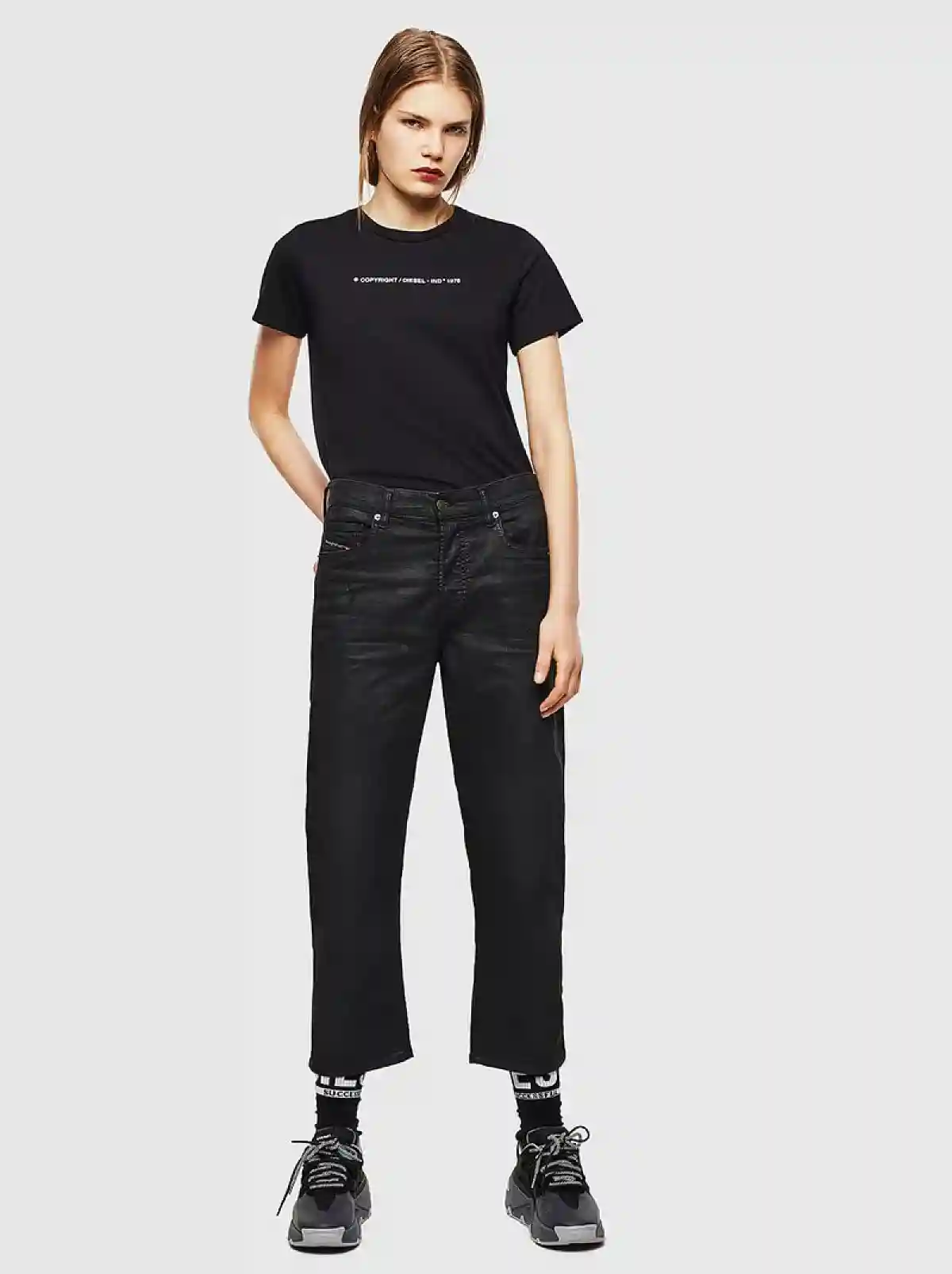 Black Copyright logo T-shirt in cotton