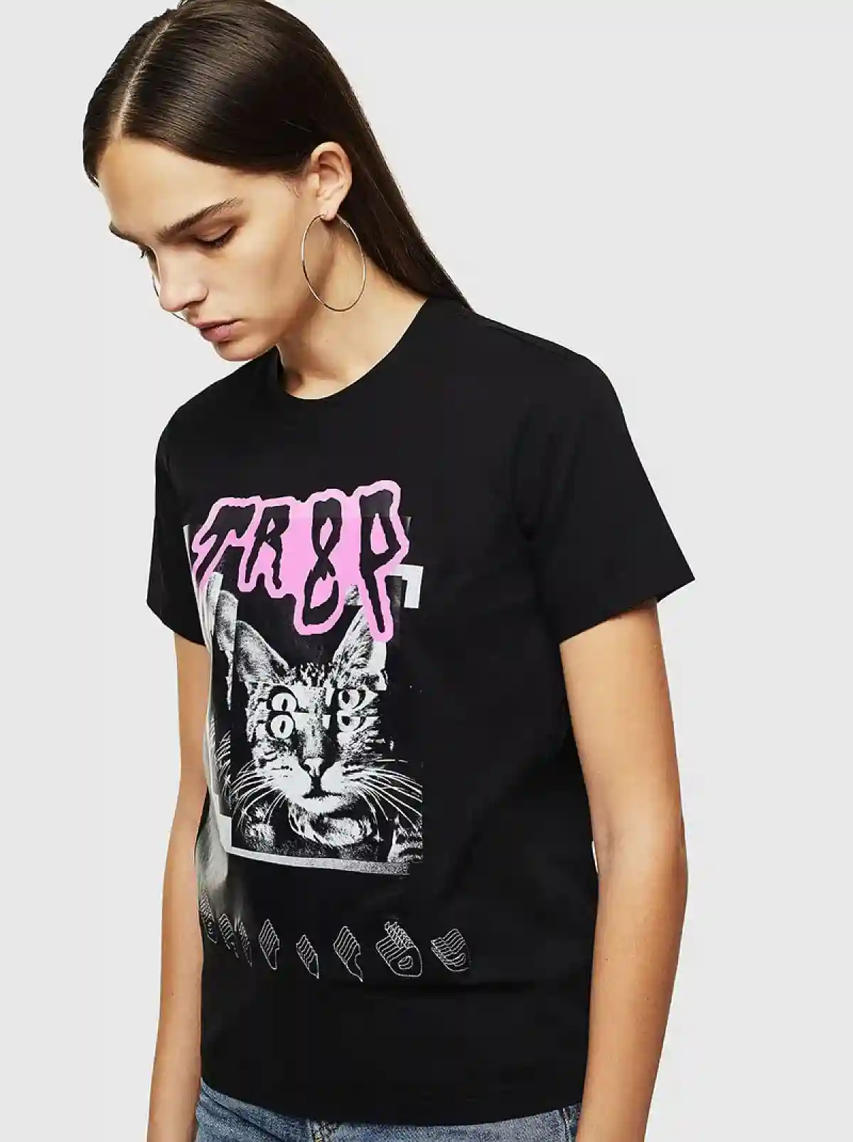 Black T-shirt with photo print