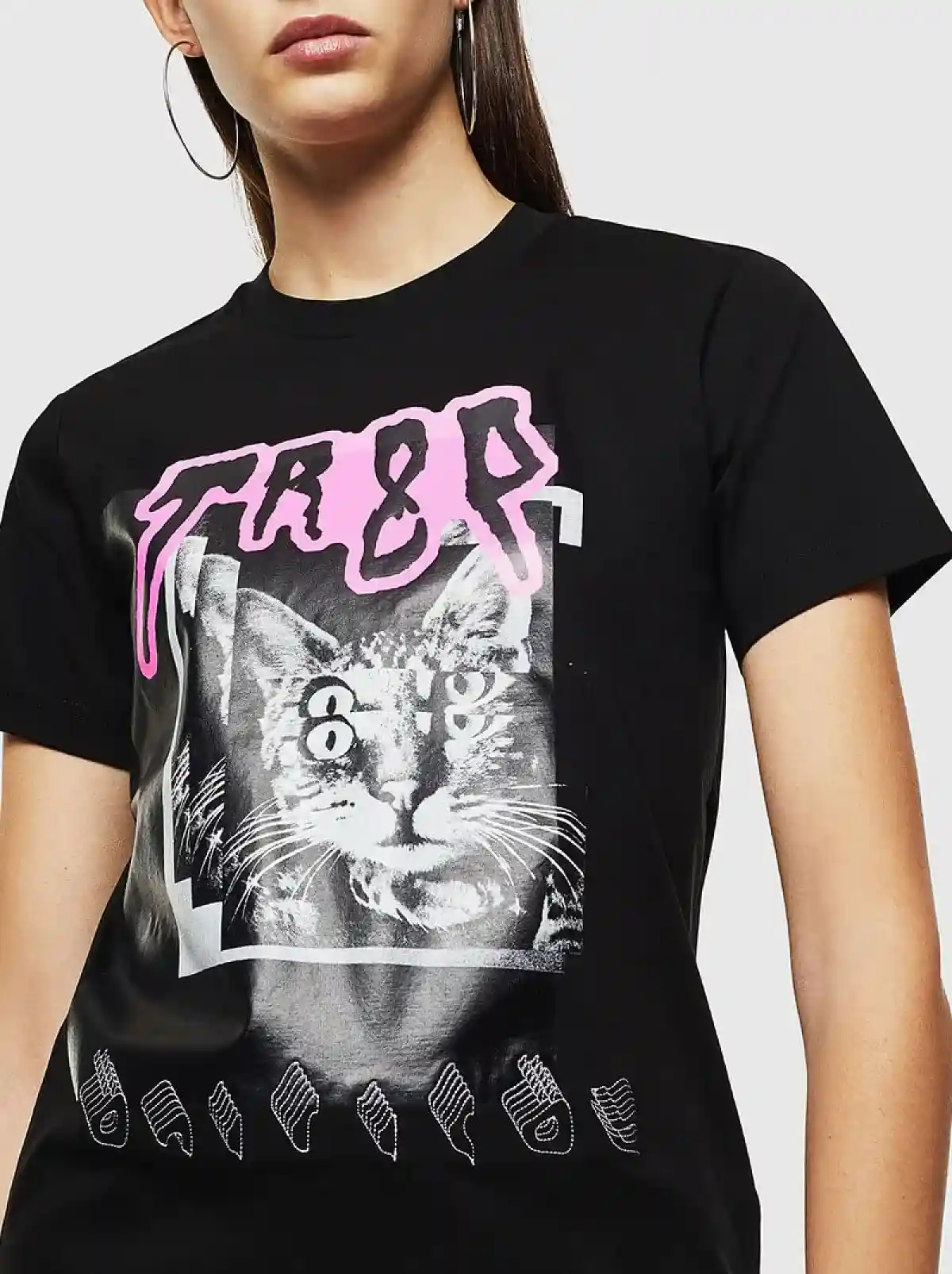 Black T-shirt with photo print