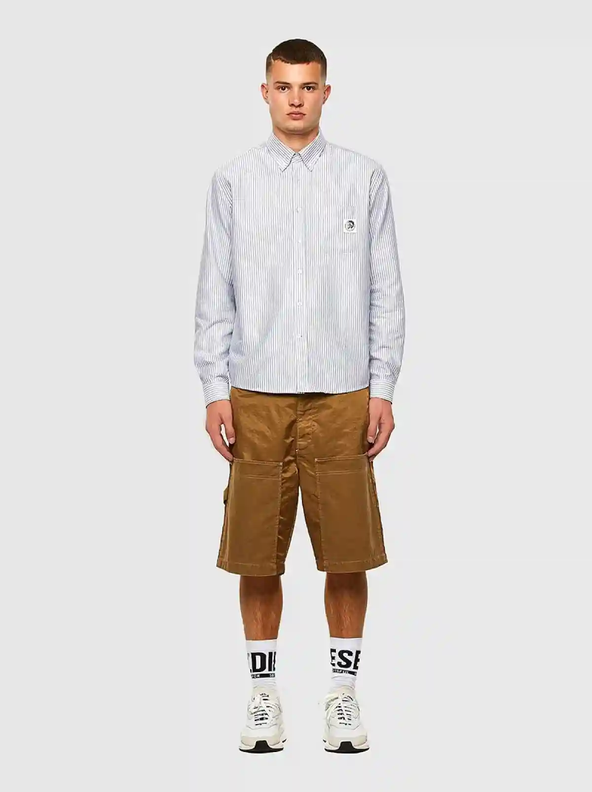Multicolor Striped shirt with Mohawk patch