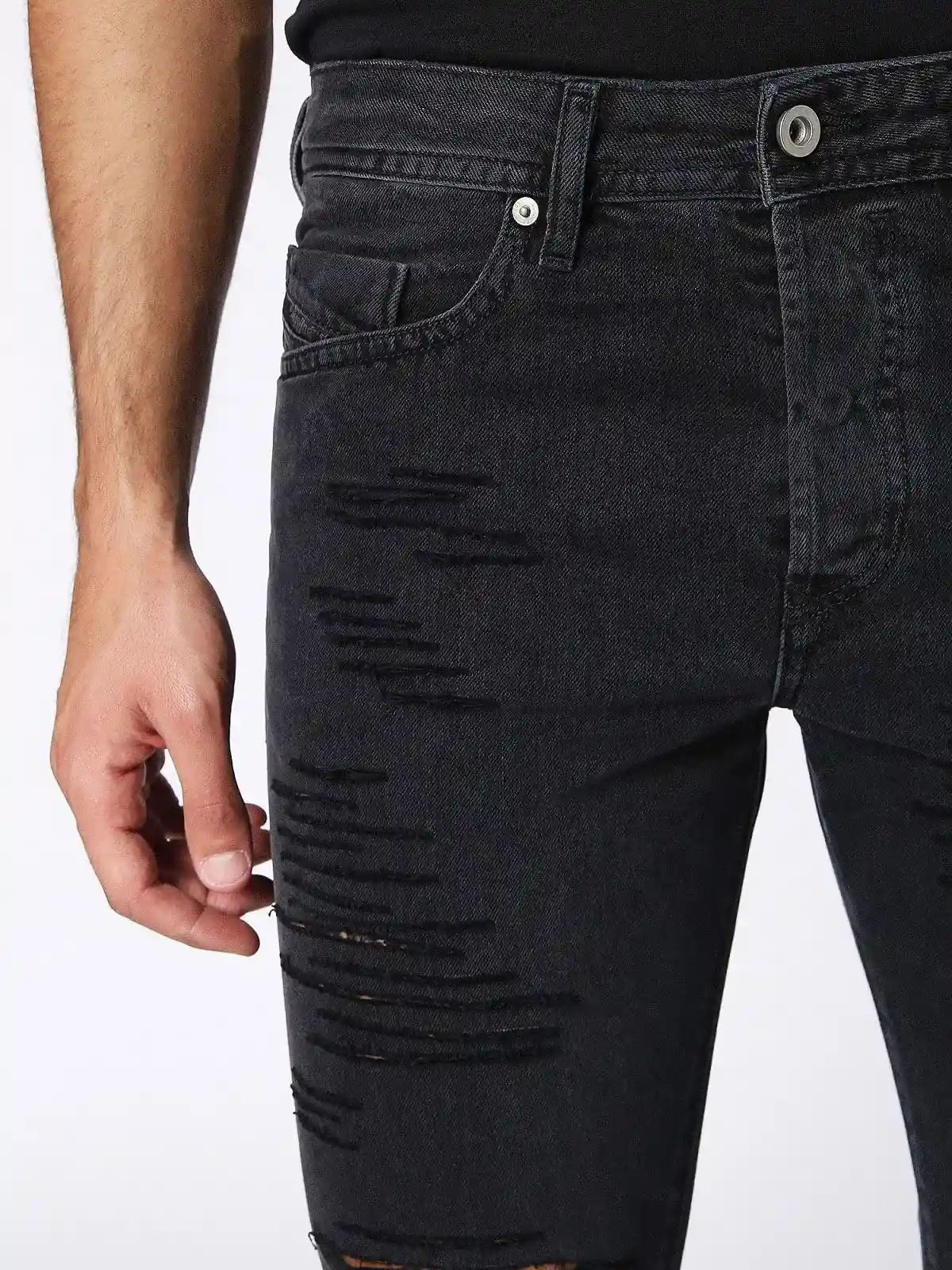 Black Tapered fit Jeans-Buster