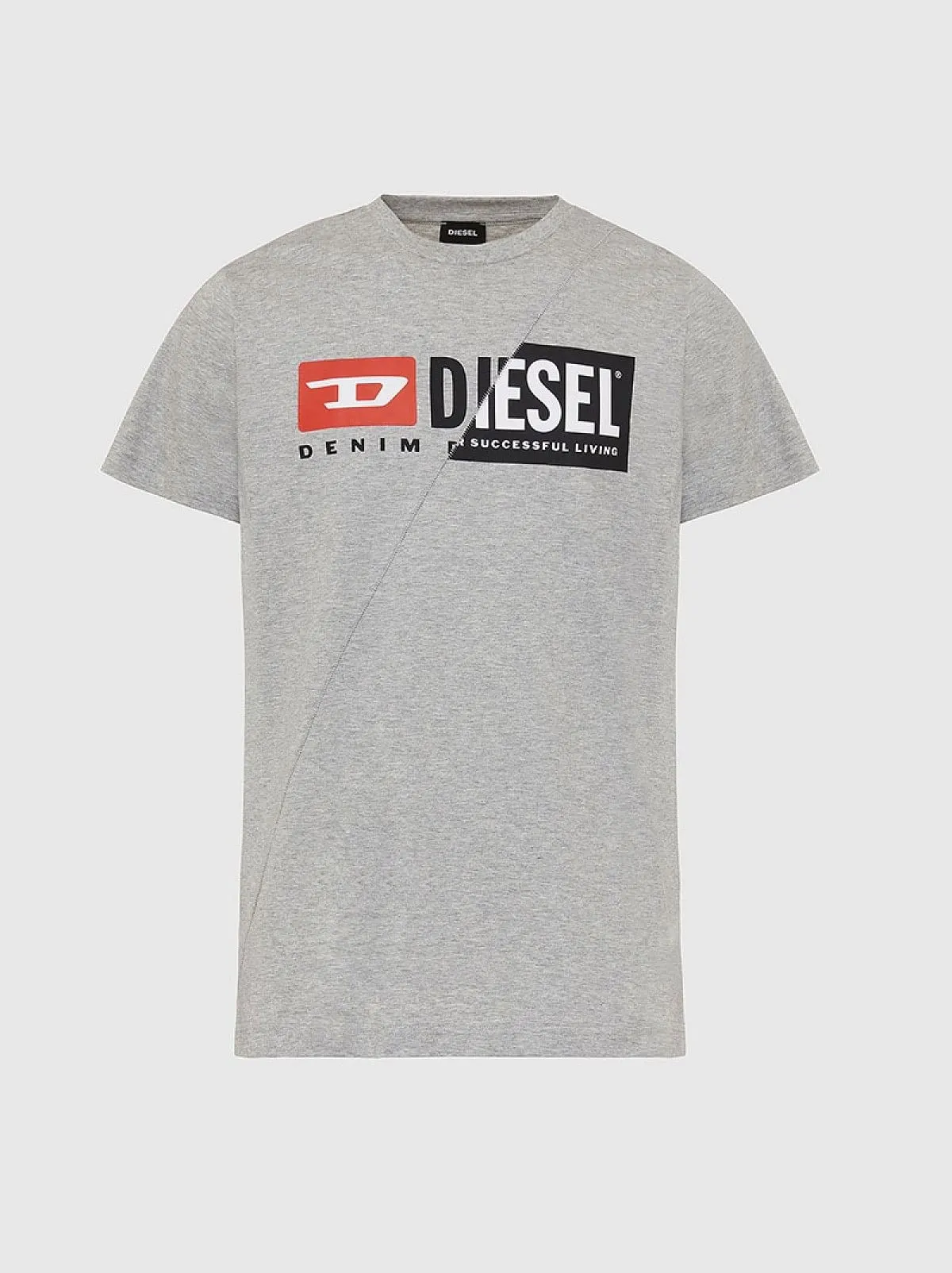 Grey T-shirt with dual logo print