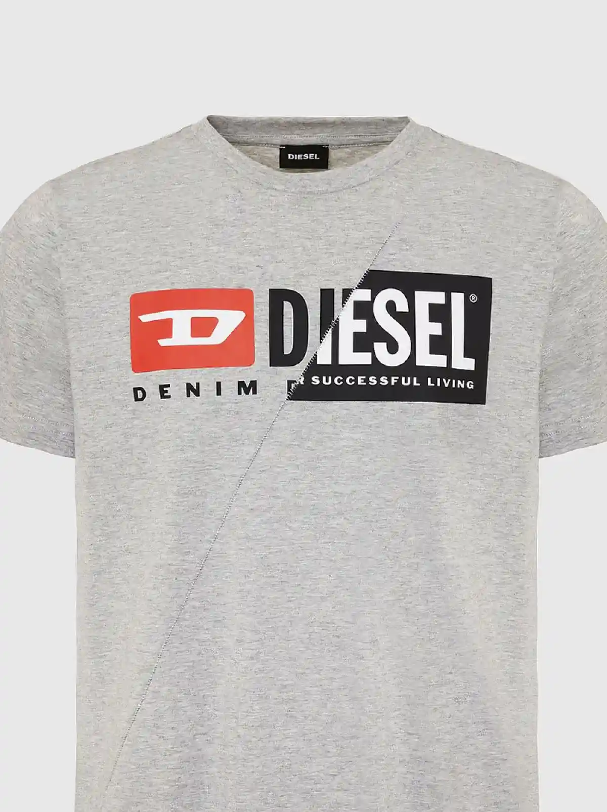 Grey T-shirt with dual logo print
