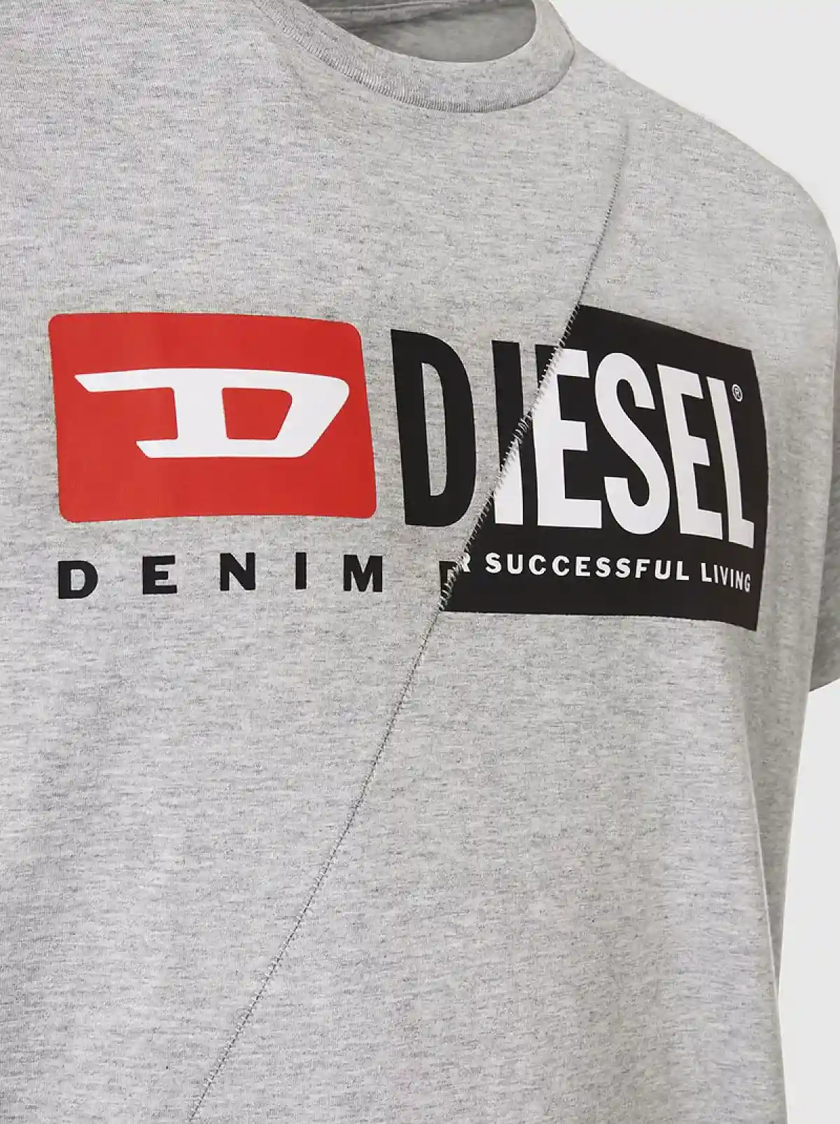 Grey T-shirt with dual logo print