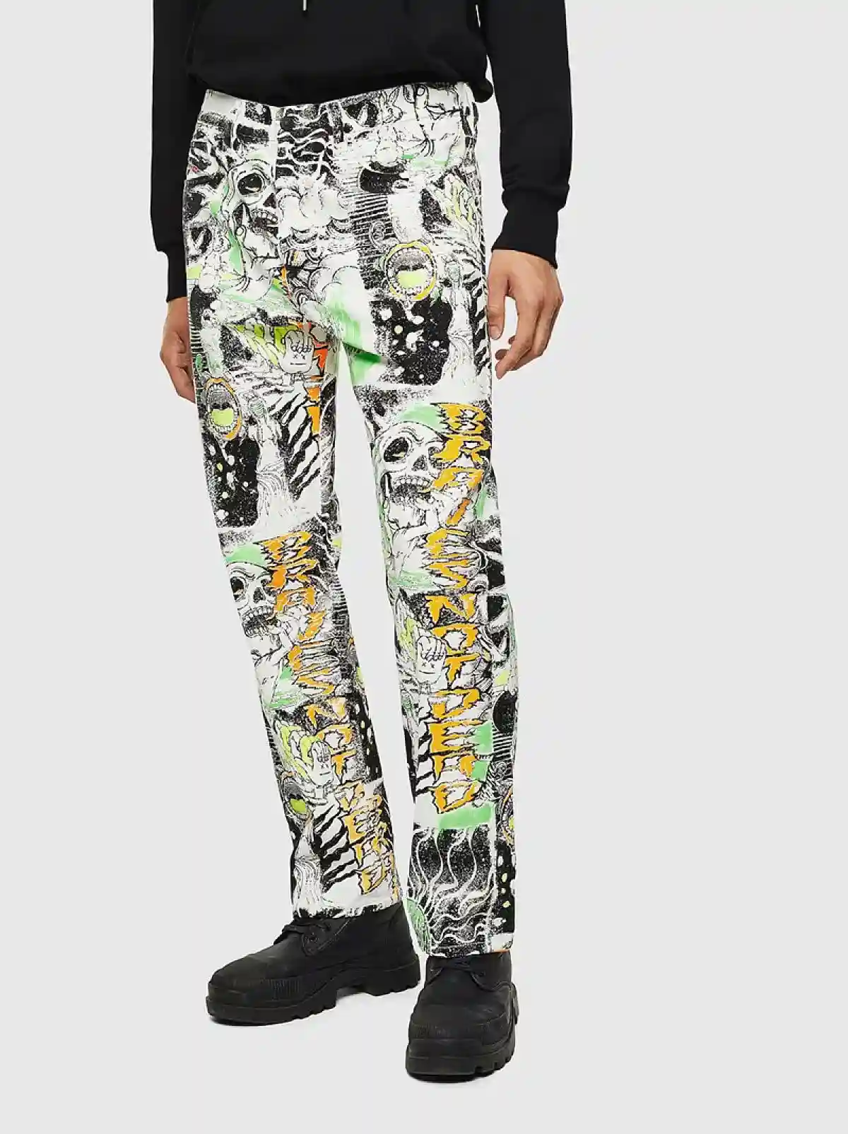 White Straight Fit Jeans- D-Macs