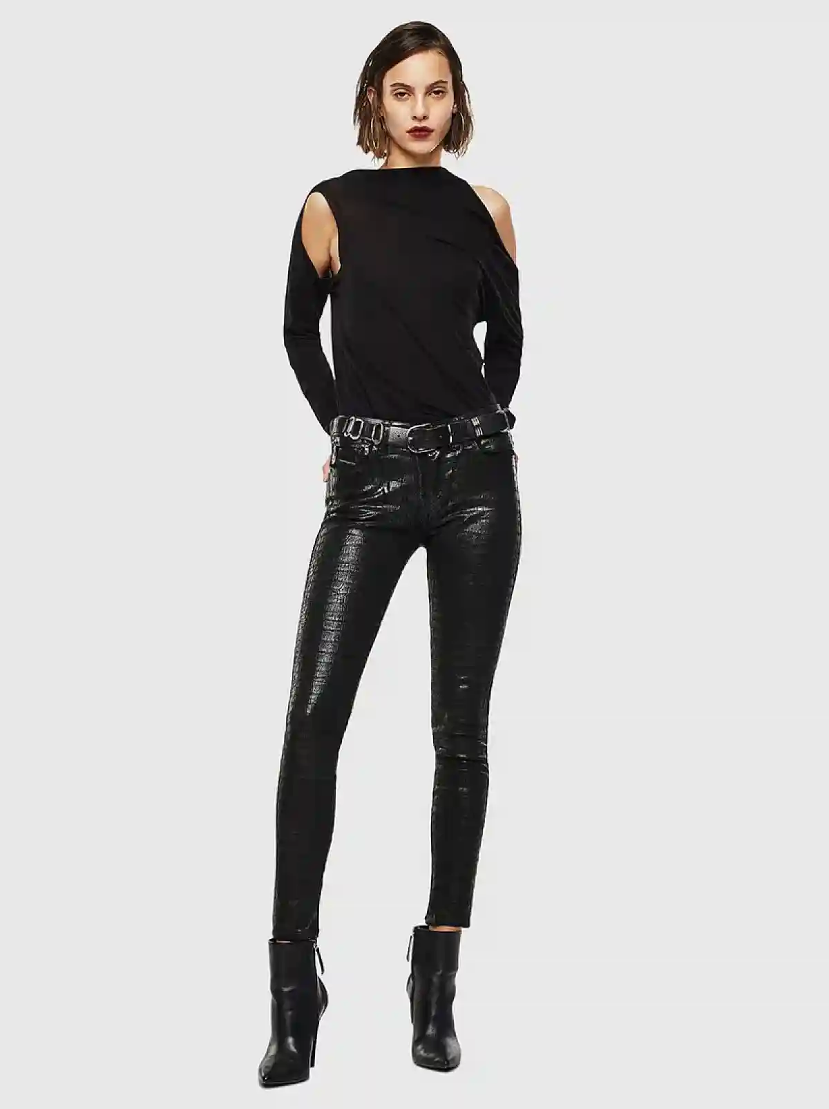 Black Super Skinny Fit Jeans-Slandy
