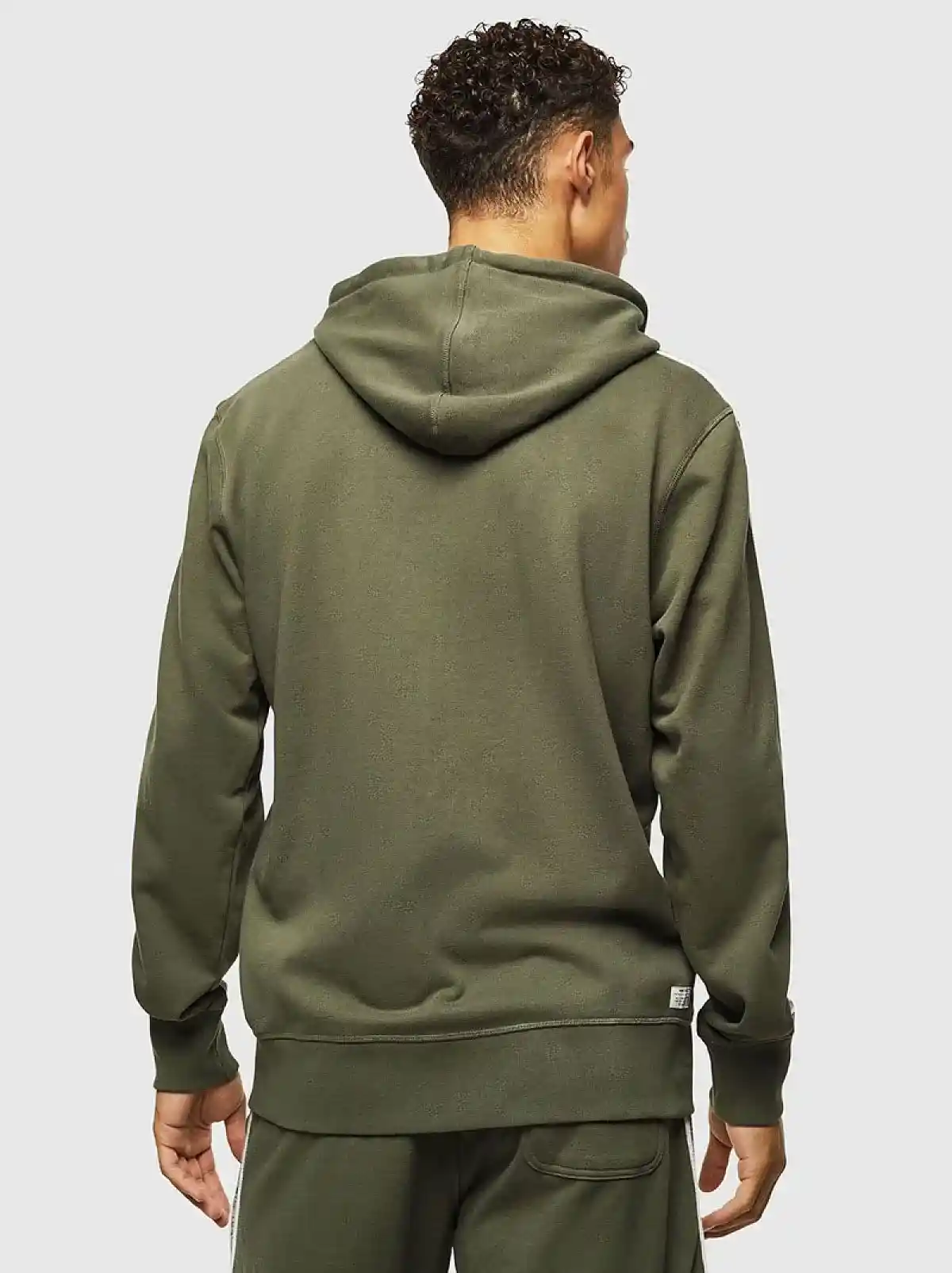 Green Zip-up hoodie with knitted logo bands