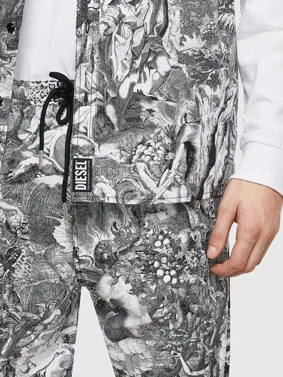 Black Poplin shirt with Divine Comedy print
