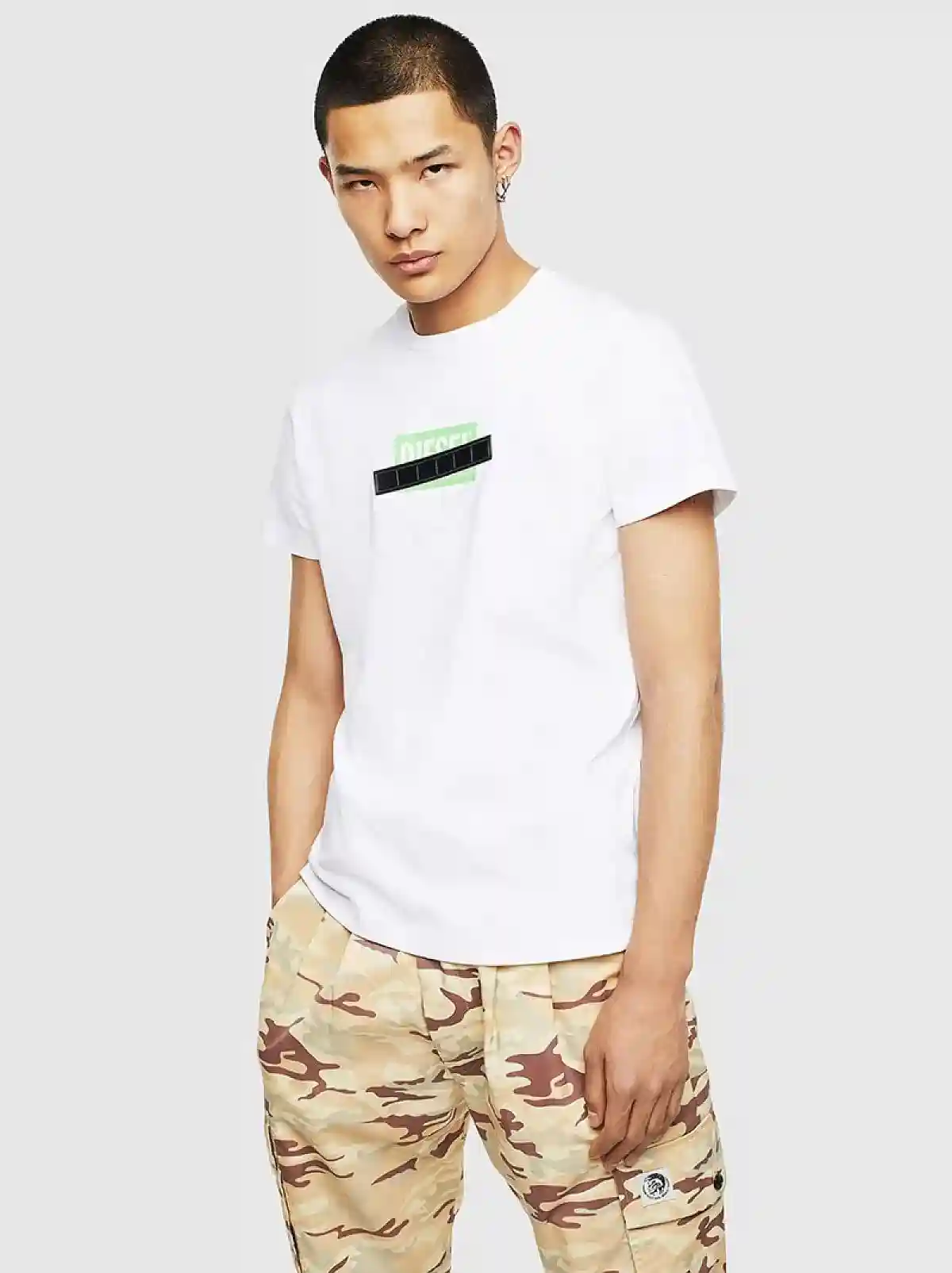 White Logo T-shirt with PVC tape