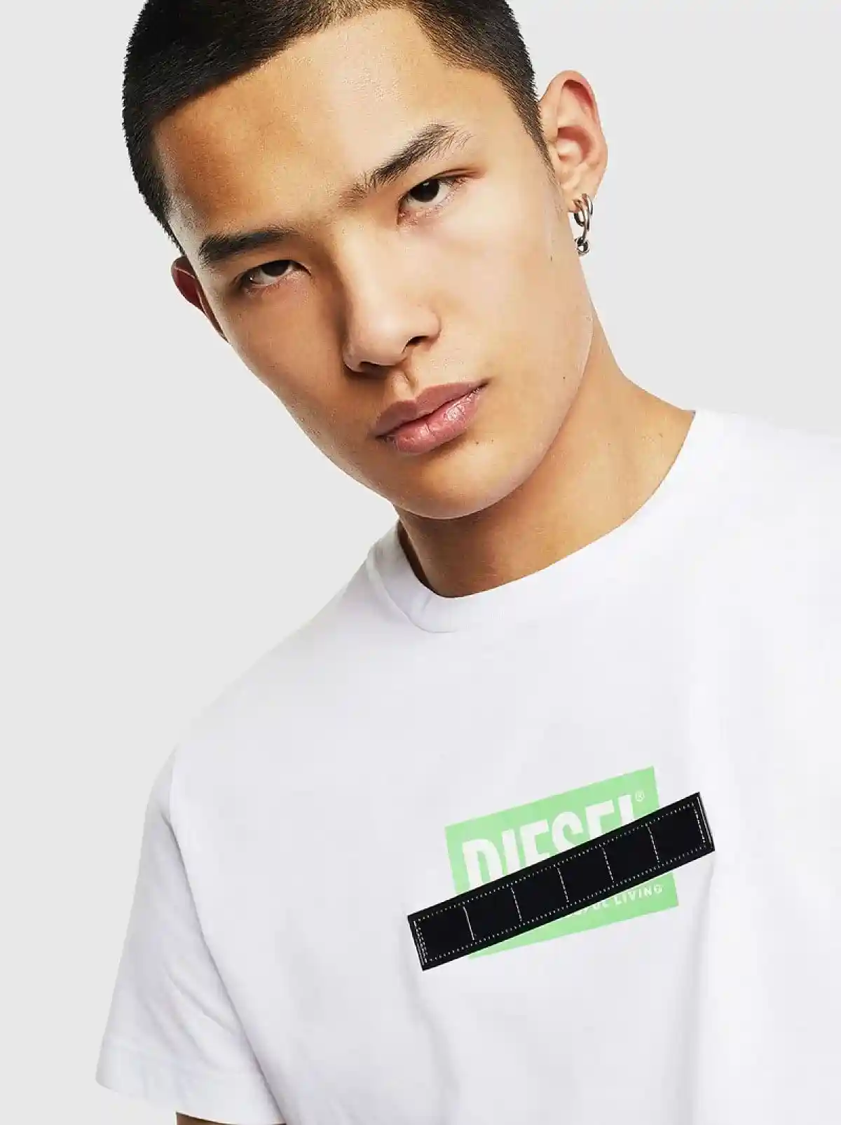 White Logo T-shirt with PVC tape