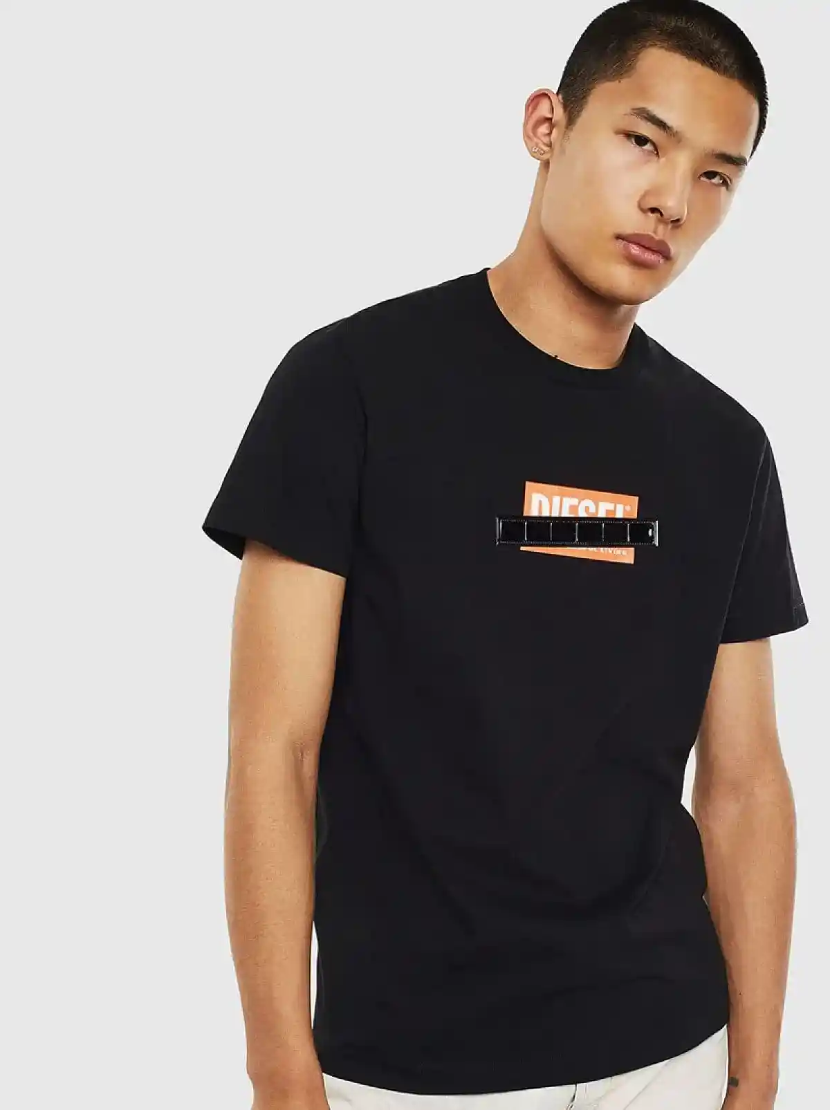 Black Logo T-shirt with PVC tape